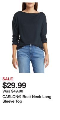 Nordstrom Caslon® boat neck long sleeve top offer