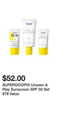 Nordstrom Supergoop!® unseen & play sunscreen spf 50 set $78 value offer