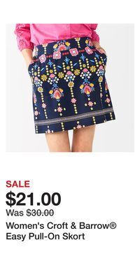 Kohl's Women's croft & barrow® easy pull-on skort offer