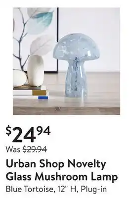 Walmart Urban shop novelty glass mushroom lamp offer