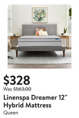 Walmart Linenspa dreamer 12 hybrid mattress offer
