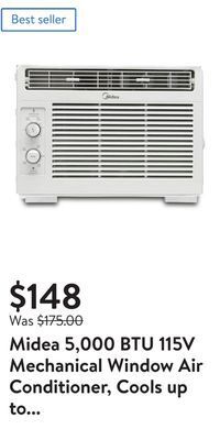 Walmart Midea 5,000 btu 115v mechanical window air conditioner, cools up to 150 sq. ft., maw05m1wwt offer