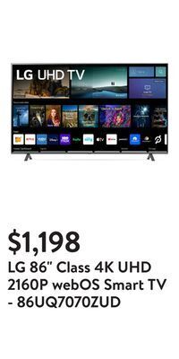 Walmart Lg 86 class 4k uhd 2160p webos smart tv - 86uq7070zud offer