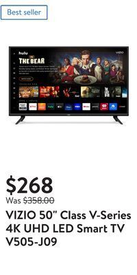 Walmart Vizio 50 class v-series 4k uhd led smart tv v505-j09 offer