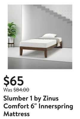 Walmart Slumber 1 by zinus comfort 6 innerspring mattress offer