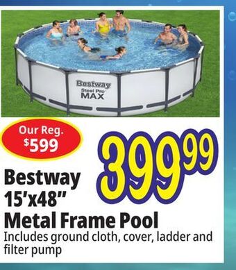 Ocean State Job Lot Bestway 15' x 48 steel pro max above ground pool set offer