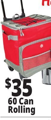 Ocean State Job Lot North peak hard lined rolling cooler, 60-can offer