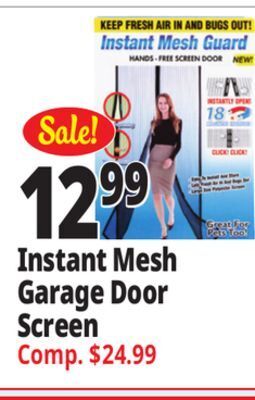 Ocean State Job Lot Instant mesh garage door screen offer