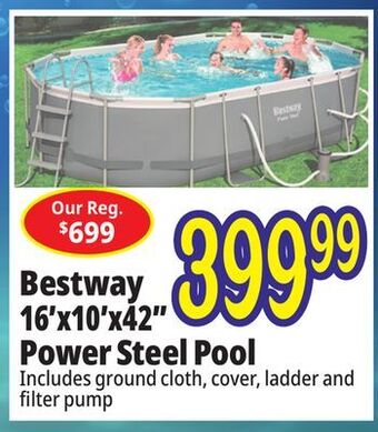 Ocean State Job Lot Bestway 16' above ground power steel oval pool set offer