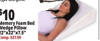 Ocean State Job Lot Memory foam bed wedge pillow 22x22x7.5 offer