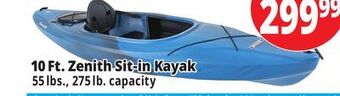 Ocean State Job Lot Lifetime zenith 10' sit-in kayak offer
