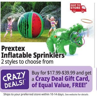 Ocean State Job Lot Prextex inflatable sprinklers offer