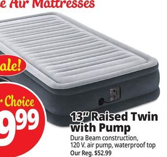 Ocean State Job Lot Intex twin dura-beam comfort-plush air mattress with internal pump offer