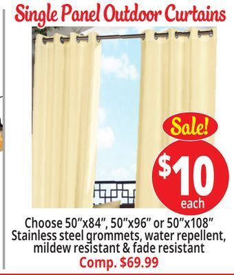 Ocean State Job Lot Outdoor curtains offer