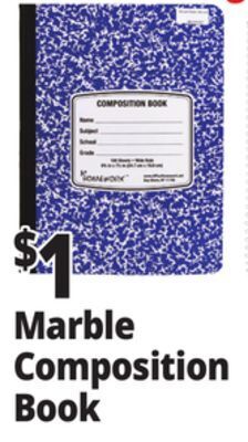Ocean State Job Lot Marble composition book offer