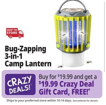 Ocean State Job Lot Bug-zapping 3-in-1 camp lantern offer