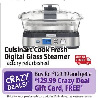 Ocean State Job Lot Cuisinart cook fresh digital glass steamer (certified refurbished) offer
