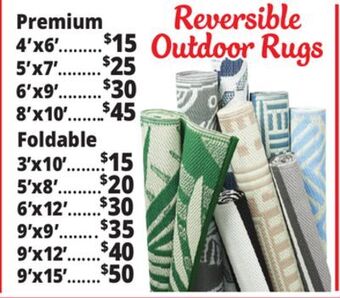 Ocean State Job Lot Reversible outdoor rugs offer