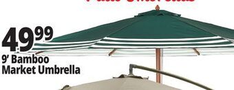Ocean State Job Lot 9' bamboo market umbrella, striped offer