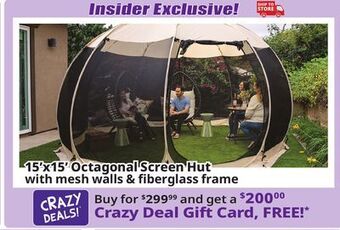 Ocean State Job Lot Crown shades 15' x 15' pop-up octagonal screen hut offer