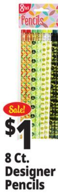 Ocean State Job Lot Assorted design pencils, 8 pack offer