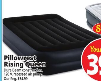 Ocean State Job Lot Intex queen dura-beam pillow rest raised air mattress with internal pump offer
