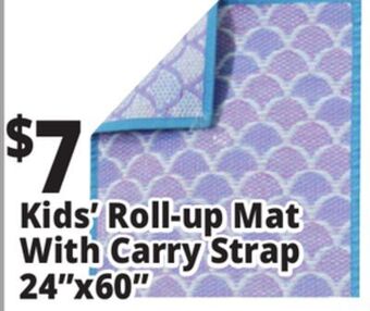 Ocean State Job Lot Kids reversible roll-up beach mat with strap, 24x60 offer