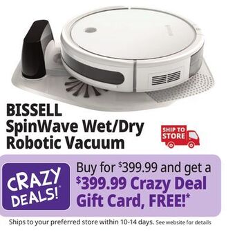 Ocean State Job Lot Bissell spinwave wet/dry robotic vacuum offer