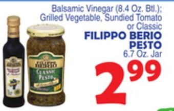 Bravo Supermarkets Filippo berio pesto, 6.7 oz. jar offer