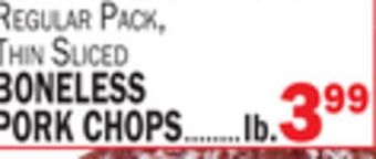 C Town Thin sliced boneless pork chops offer