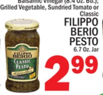 C Town Filippo berio pesto 6.7 oz. jar offer