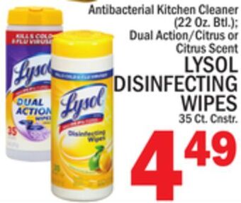 C Town Lysol disinfecting wipes 35 ct. cnstr. offer