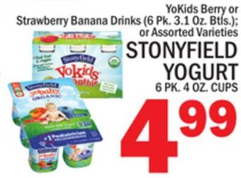 C Town Stonyfield yogurt 6 pk. 4 oz. cups offer