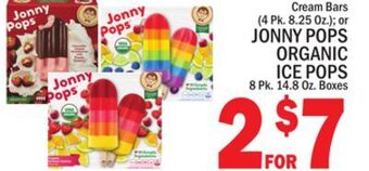 C Town Jonny pops organic ice pops 8 pk. 14.8 oz. boxes offer
