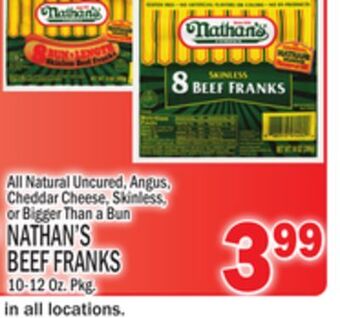 C Town Nathan's beef franks offer