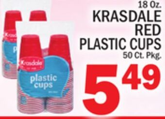 C Town Krasdale red plastic cups offer
