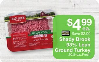 Fairway Store Market Shady brook 93% lean ground turkey offer