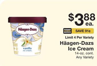 Fairway Store Market Häagen-dazs ice cream offer