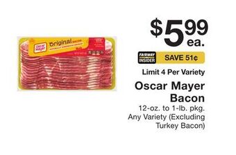 Fairway Store Market Oscar mayer bacon offer