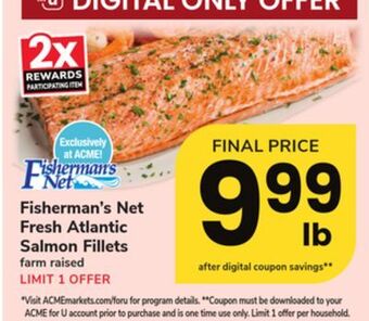 ACME Fisherman's net fresh atlantic salmon fillets offer