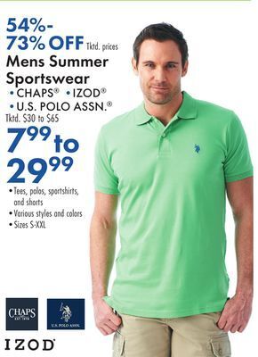 Boscov's Mens summer sportswear offer
