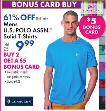 Boscov's Mens u.s polo assn.® solid t-shirts offer