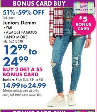 Boscov's Juniors denim offer