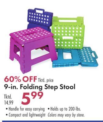 Boscov's 9-in. folding step stool offer