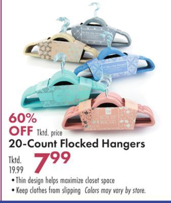 Boscov's 20-count flocked hangers offer