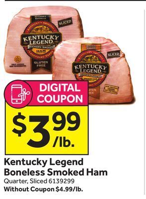 Stop&Shop Kentucky legend boneless smoked ham offer