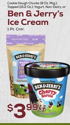DeCicco & Sons Ben & jerry's ice cream 1 pt. cntr offer