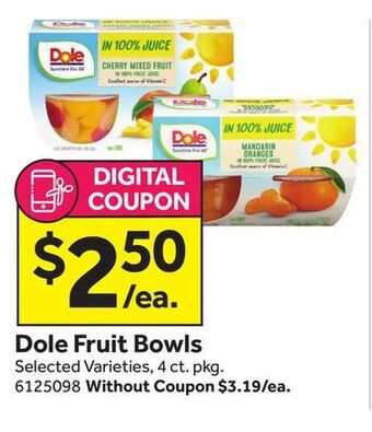 Stop&Shop Dole fruit bowls offer
