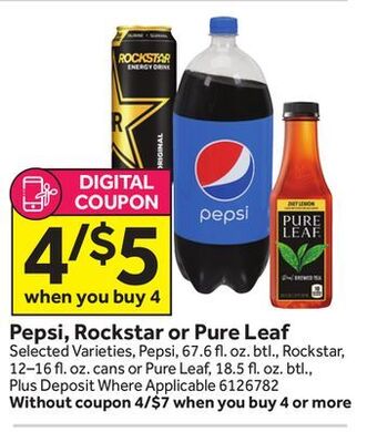 Stop&Shop Pepsi, rockstar or pure leaf offer