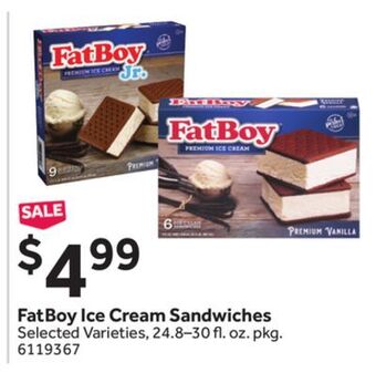 Stop&Shop Fatboy ice cream sandwiches offer